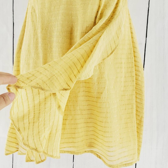 Tilly's Cotton Candy LA Yellow Textured Faux Wrap Ruffled Mini Dress - Picture 5 of 9